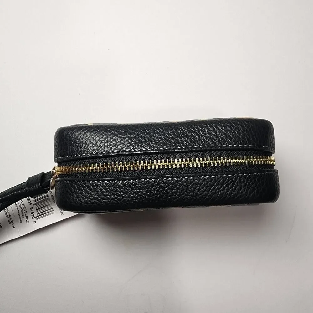 NWT Coach CBP13 Pouch Wristlet with Leopard Print